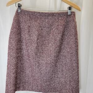 J. G. Hook Purple Cream Tweed Lined Pencil Skirt 90s, 10P
